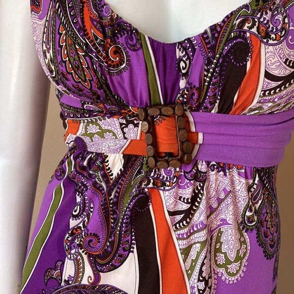 Bisou Bisou by Michele Bohbot Paisley Maxi Dress - Size 8 - Picture 5 of 14